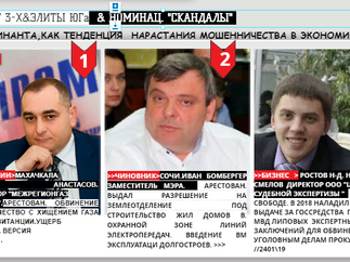 РЕЙТИНГ 3-Х & ЭЛИТЫ ЮГа НОМИНАЦ. "СКАНДАЛЫ".