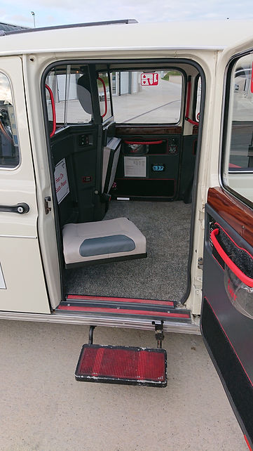 Little White Taxi's swivel seat and step