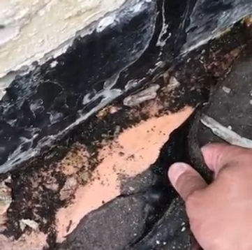 Inspection of failed waterproofing and water seepage