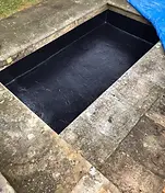 Waterproof membrane sample showing reinforced protection