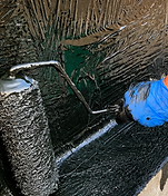 Waterproofing product applied to concrete surface