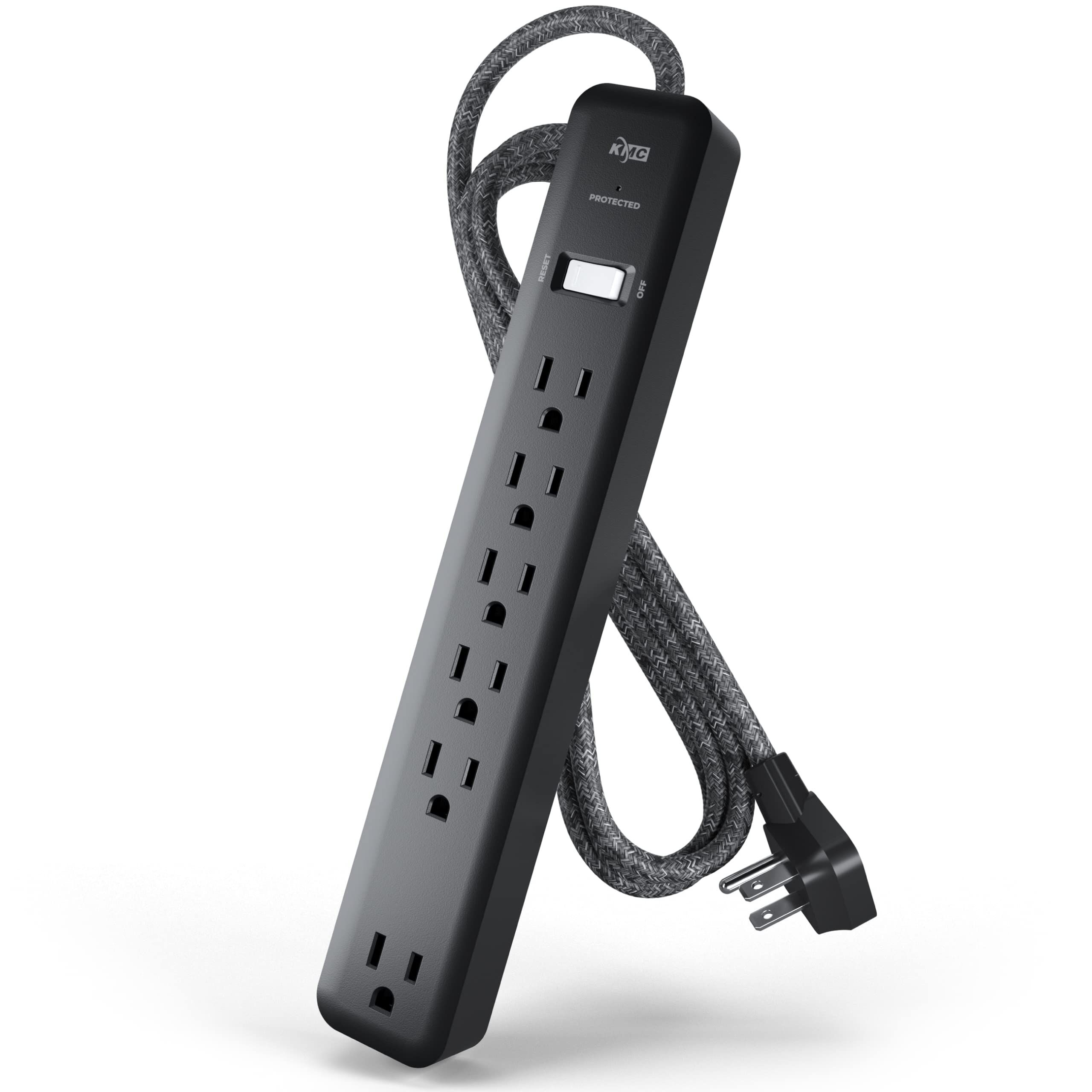 KMC 6-Outlet Surge Protector Power Strip 6 ft Cord 1080J Power Surge Protector B
