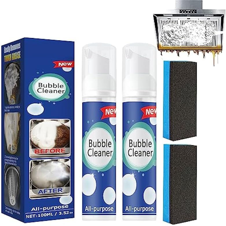 2PCS Bubble Cleaner Foam Foaming Heavy Oil Stain Cleaner Stubborn Grease & Grime