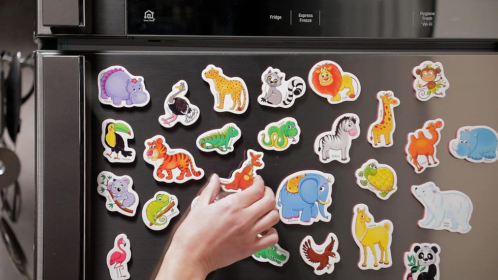 Thumbnail: 27 Fridge Magnets for Toddlers 13 years  Zoo Animals Foam Magnets for Kids