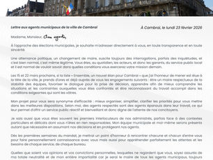 Lettre aux agents municipaux de la ville de Cambrai