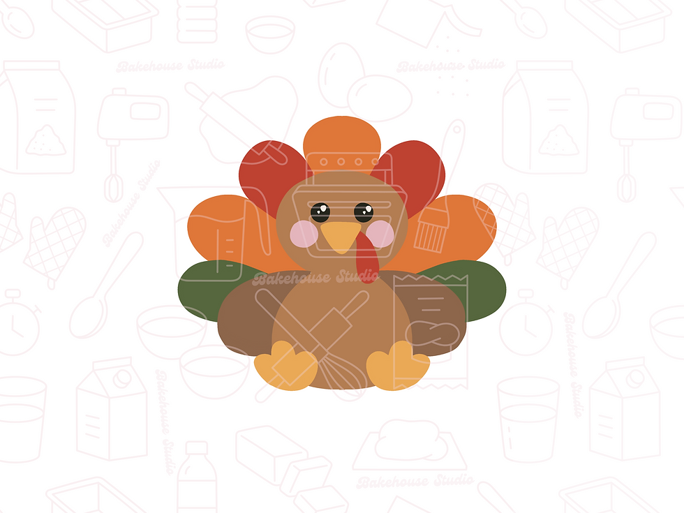 1055 Cute Turkey Cookie Cutter Digital STL