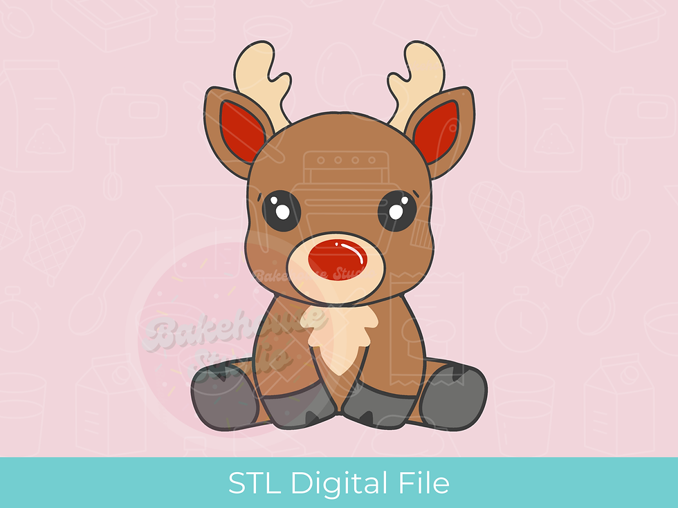 1076-1 Reindeer Body Cookie Cutter Digital STL