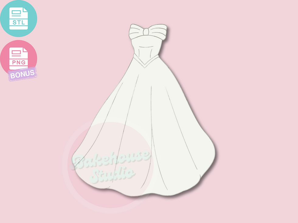 1189 Wedding Dress Cookie Cutter Digital STL