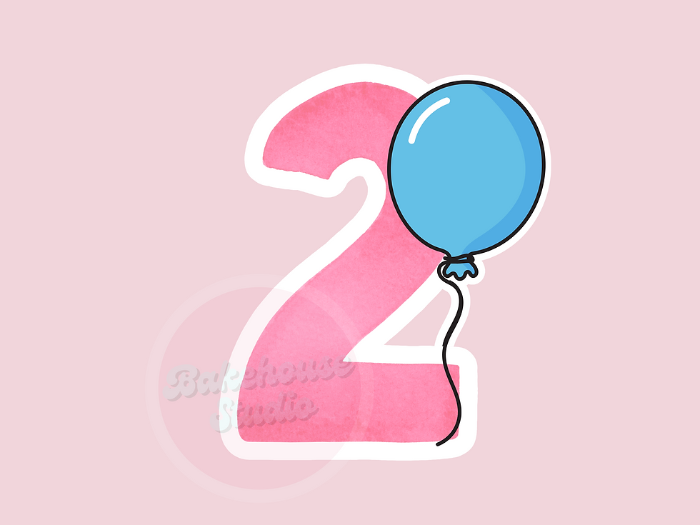 1178 Balloon Two Cookie Cutter Digital STL