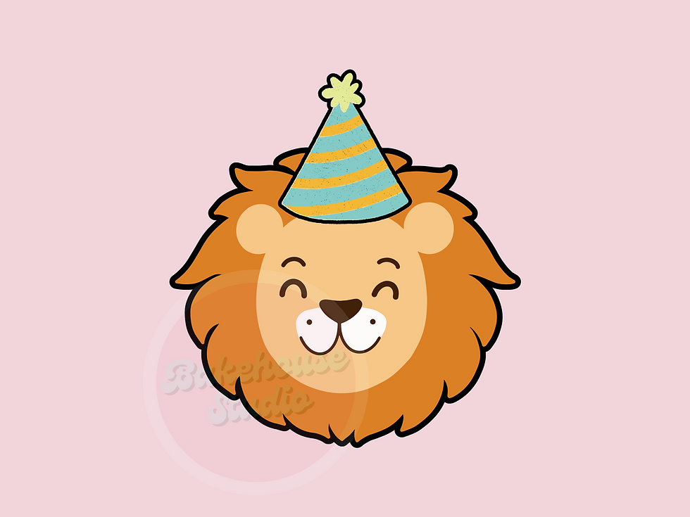 1159 Birthday Lion Cookie Cutter Digital STL