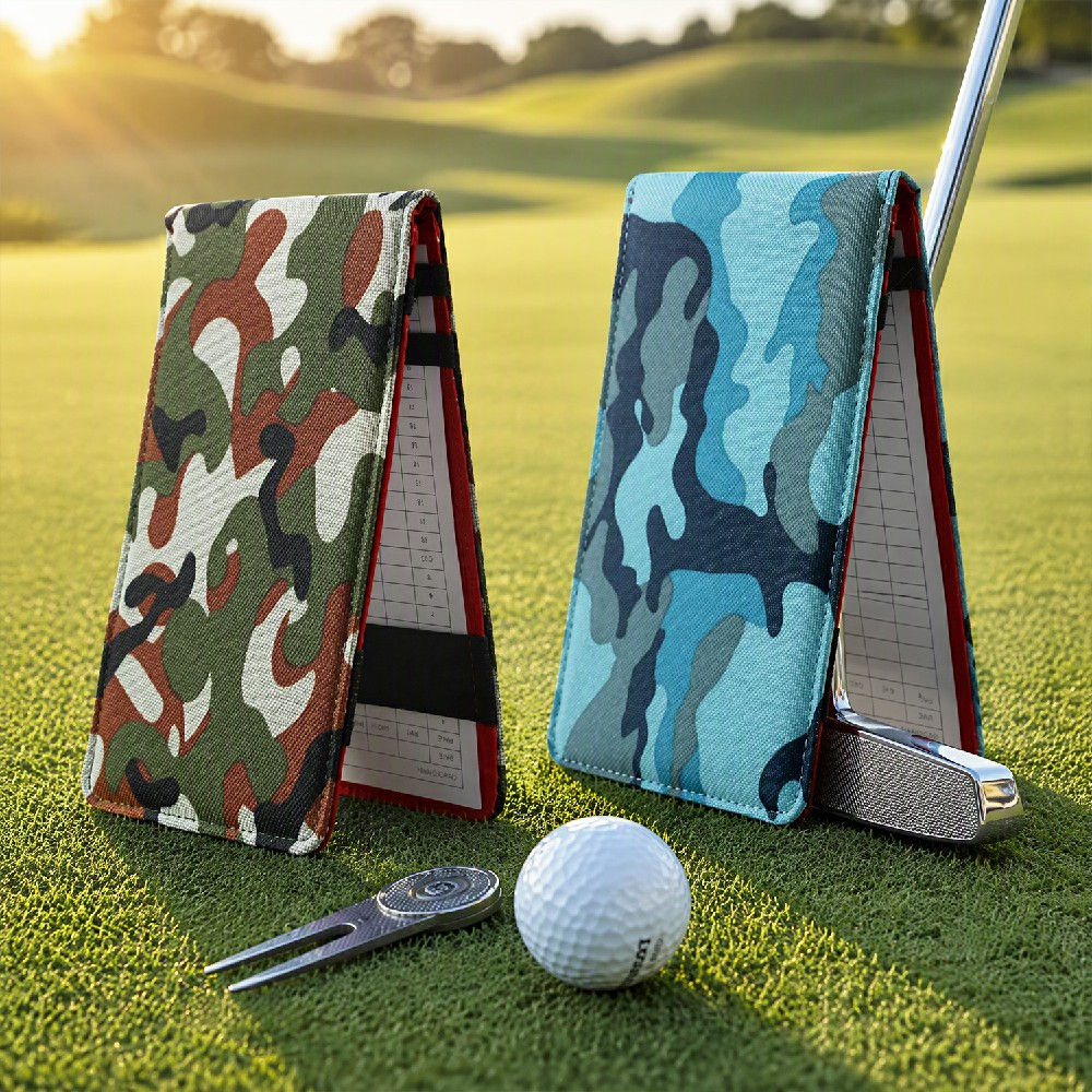 Camo Oxford Fabric Dual-Card Golf Scorecard Holder 1