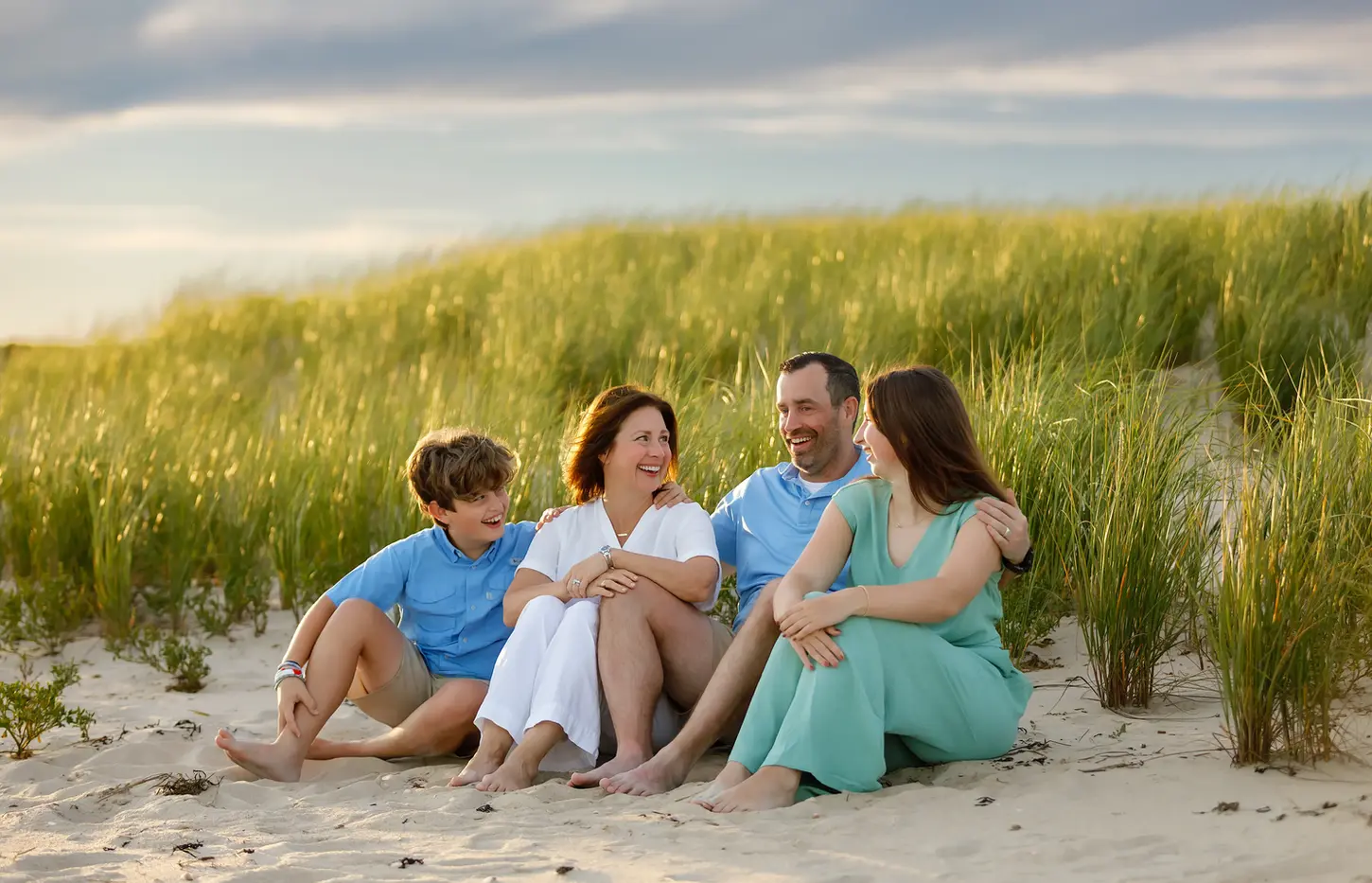 family on a cape cod beach 