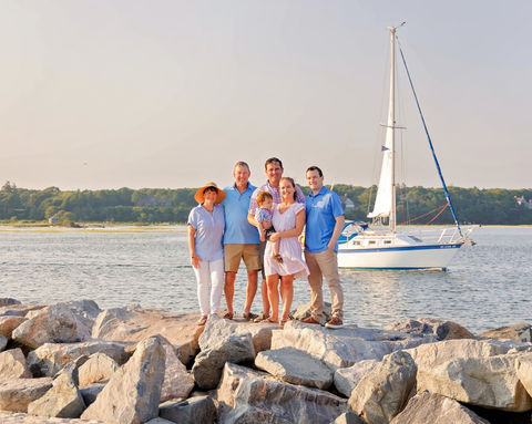 sunset sailboat portraits, boston family photographer