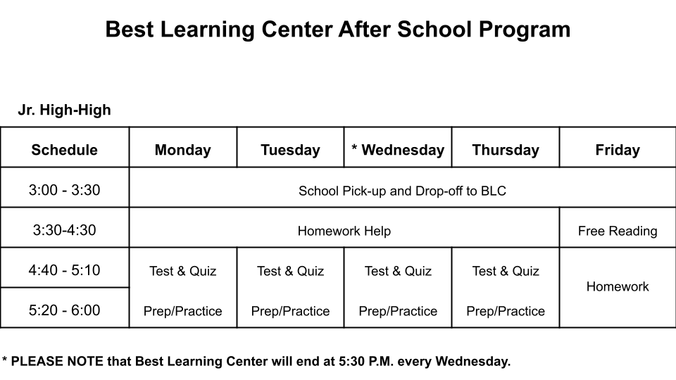Jr High After School Program