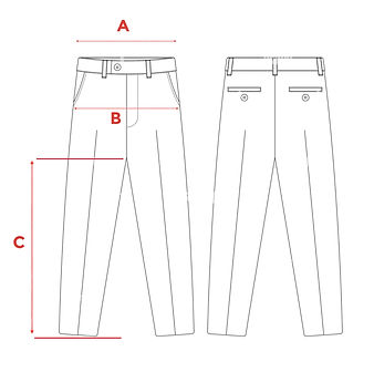 Image key for trousers' size guide