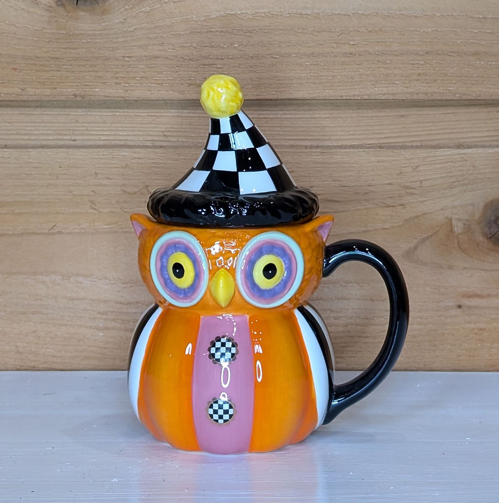 Trick or Treat Owl Mug with Lid