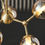 Thumbnail: Atom chandelier Ø57 Amber/antique brass