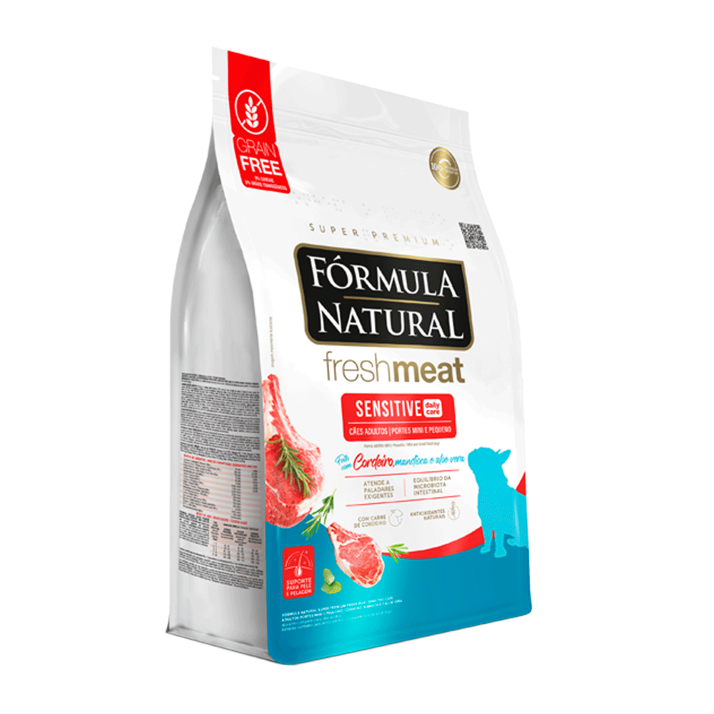 Ração Fórmula Natural Fresh Meat Cães Adultos Sensitive Raças Mini e Pequena