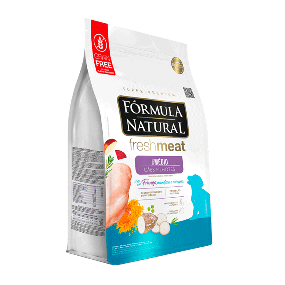 Ração Fórmula Natural Fresh Meat Cães Filhotes Raças Médias