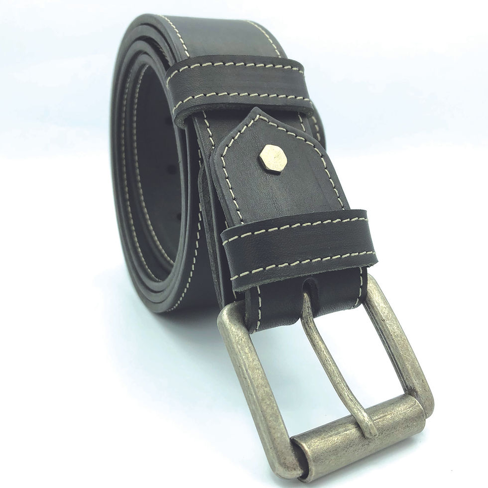 Miniature : CEINTURE CUIR SURPIQUÉE 40 MM