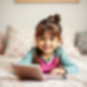 little girl on an ipad smiling.jpg
