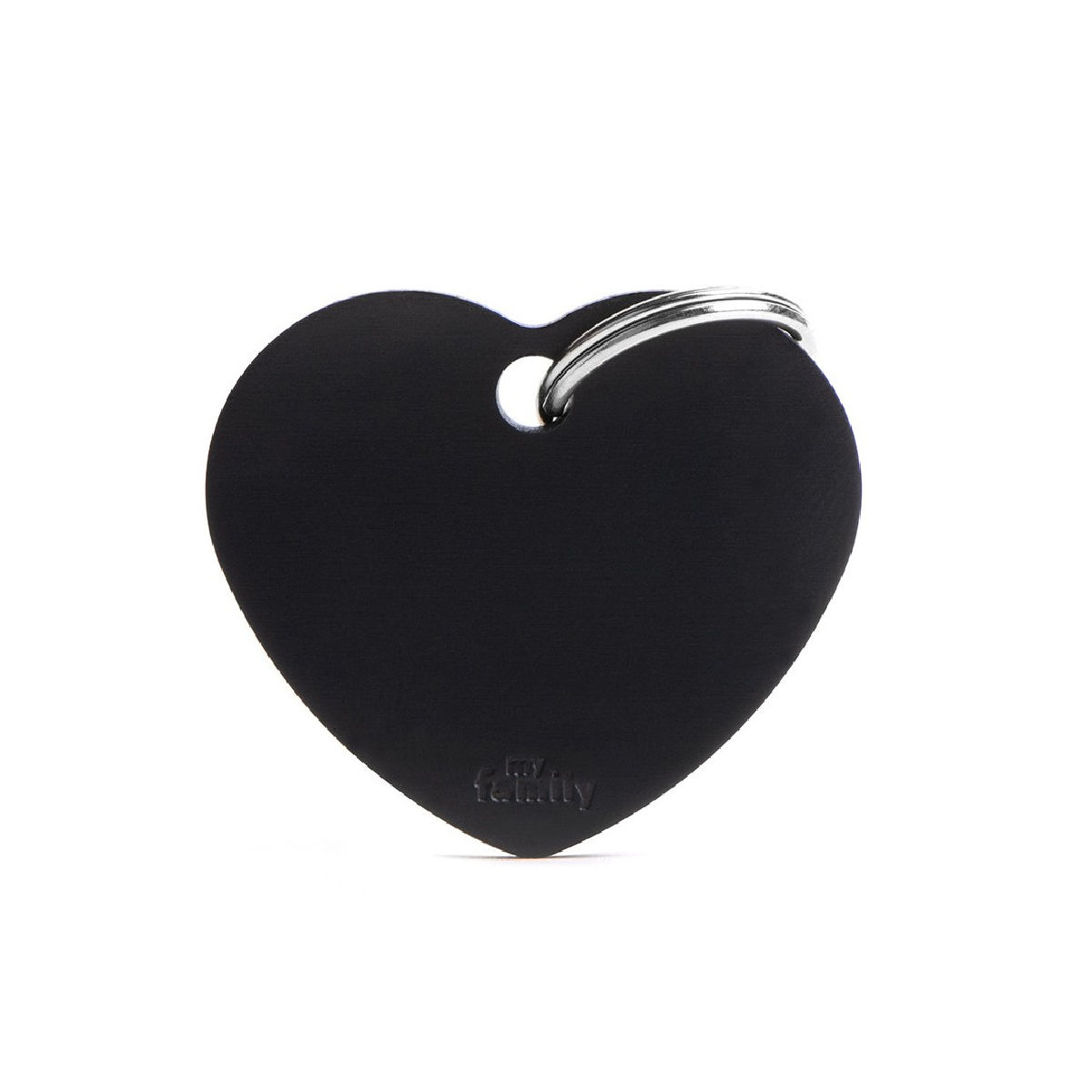 My Family - Placa para mascota Basic Aluminium Big Black Heart