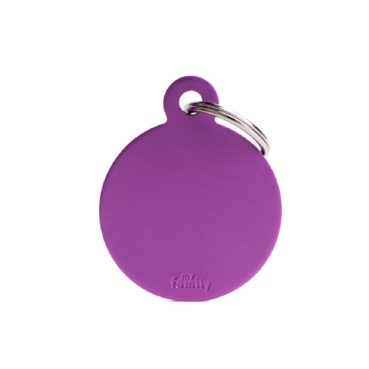 My Family - Placa para mascota Basic Aluminium Big Purple Round