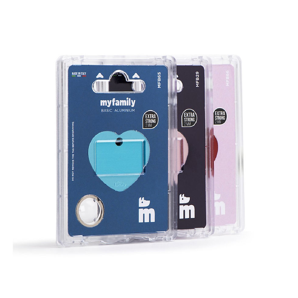 Miniatura: My Family - Placa para mascota Basic Aluminium Big Blue Heart