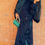 Thumbnail: Beautifull Abaya with green  embroidery flowers 