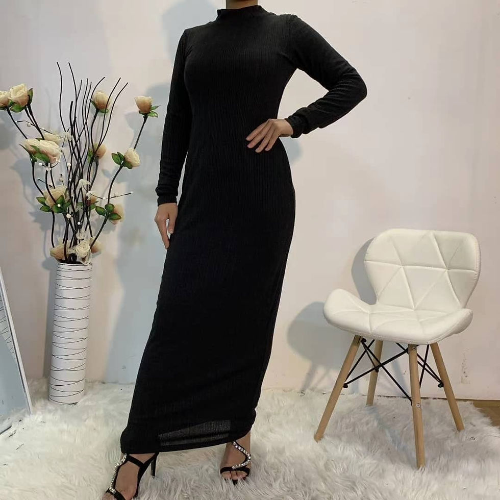 Thumbnail: Style full Ribbed Knitted long sleeve Dresses