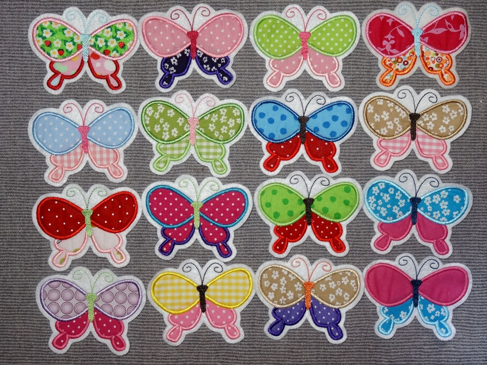 Schmetterling Aufnäher in 30 verschiedenen Farben
