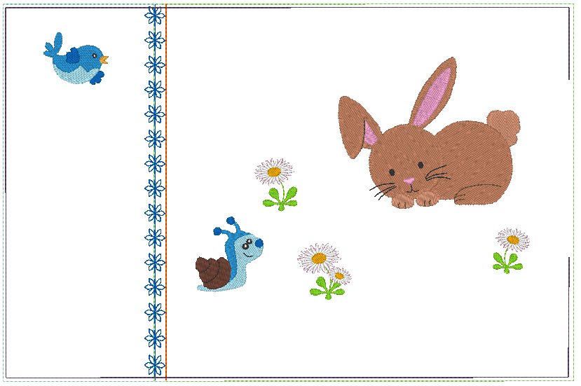 Miniaturbild: Stickdatei - Kissen und Lätzchen SET ITH - Hase mit Schnecke