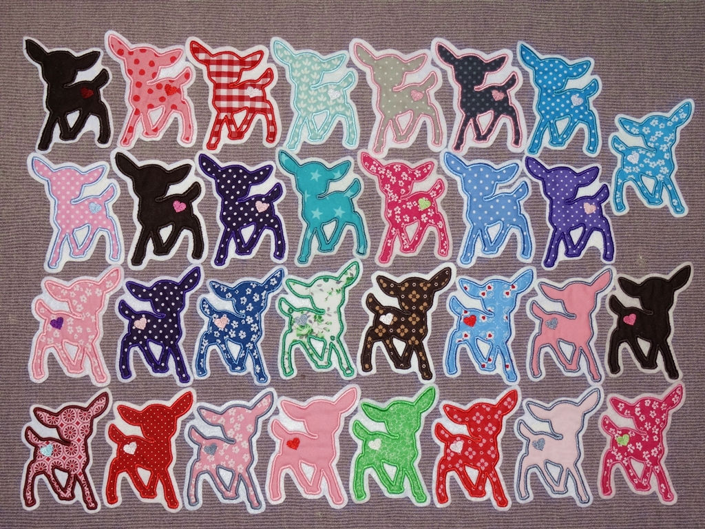 Reh Aufnäher Applikation in vielen Farben