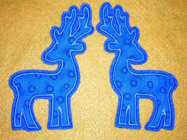 2 Hirsche in türkis Aufnäher