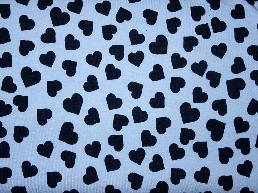 Jersey Herz Herzen hellblau dunkelblau Baumwolljersey Meterware