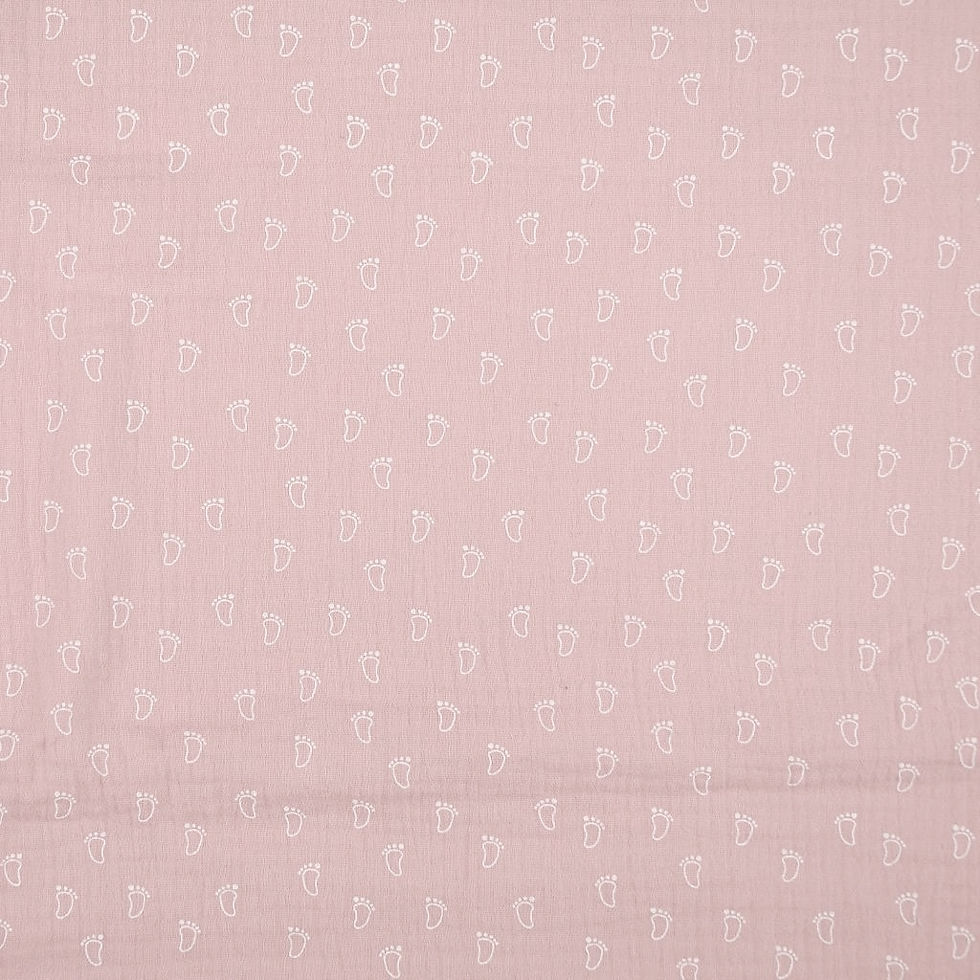Miniaturbild: Double Gauze - Musselin - Babyfüßchen helles altrosa rosa