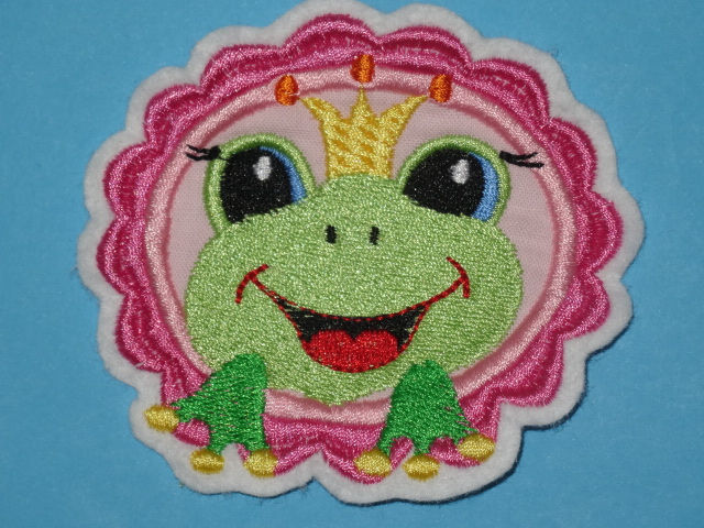 Frosch Button Aufnäher rosa