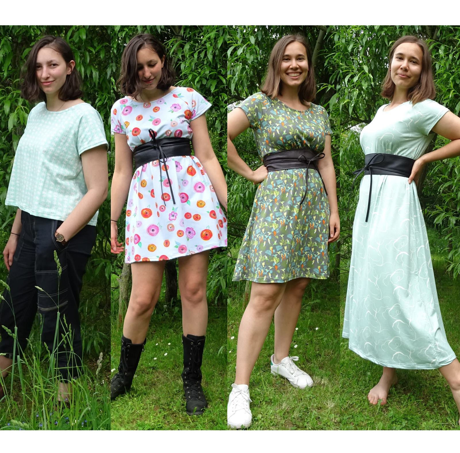 Raglan Kleid Shirt und Tunika nähen inkl. Bindegürtel mit Schnittmuster