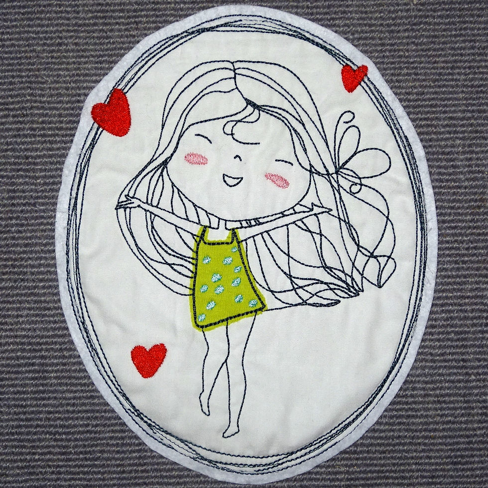 Miniaturbild: Applikation - Mädchen Button mit Name