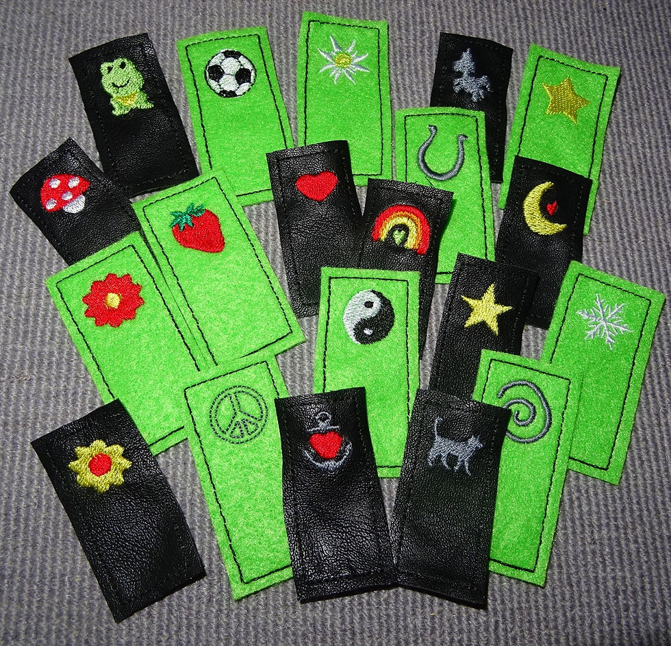 Stickdatei - Label einzeln 20 Motive 2 Größen