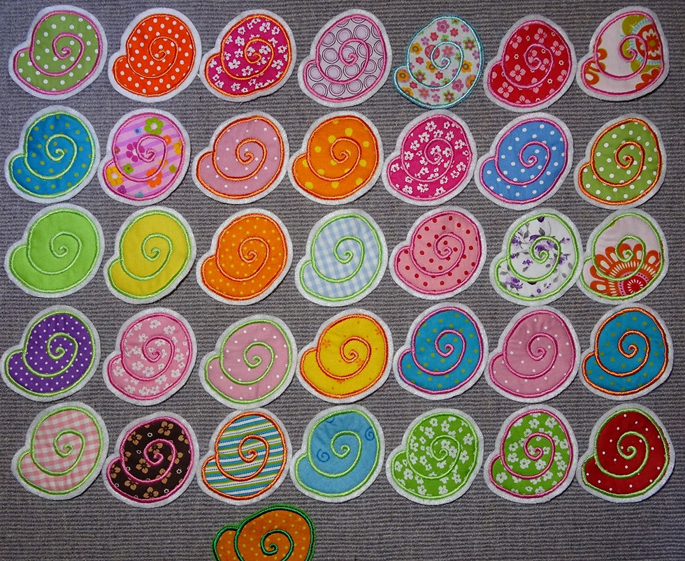 Schnecke Schneckenhaus Aufnäher Applikation in vielen Farben