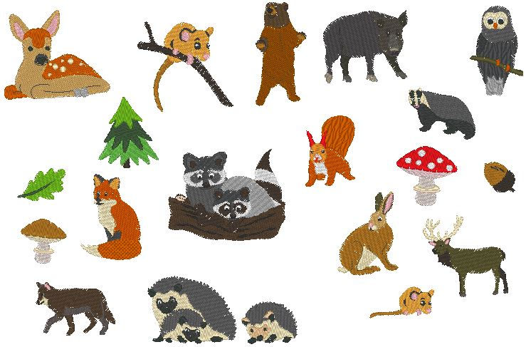 Miniaturbild: Stickdatei Waldtiere