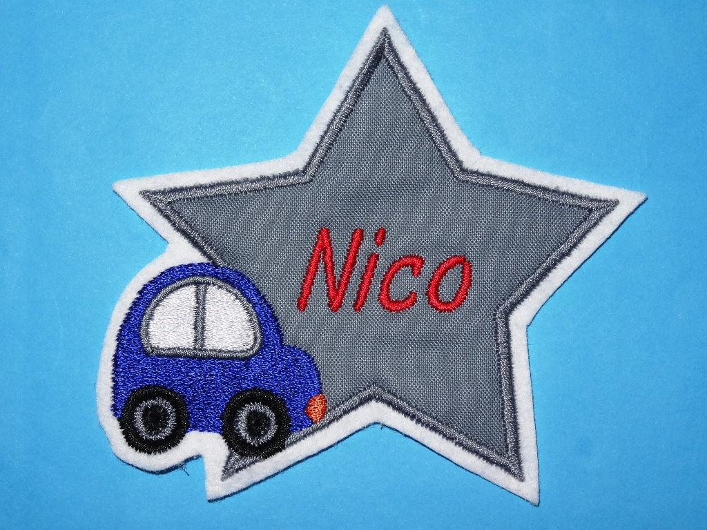 Stern mit Name und Auto