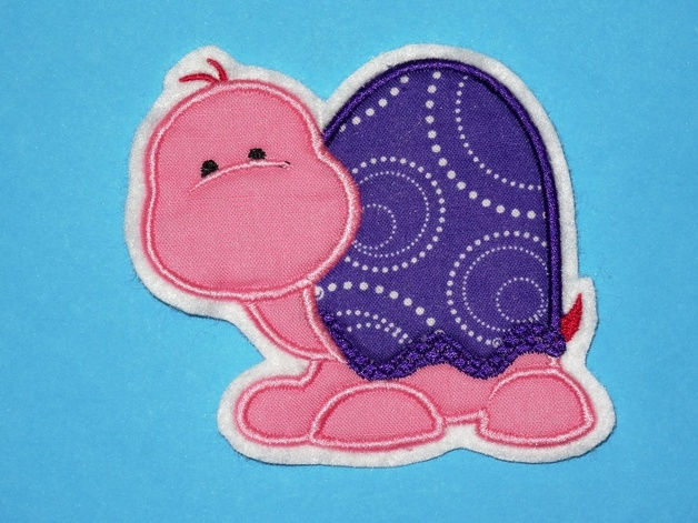 Schildkröten Aufnäher lila rosa