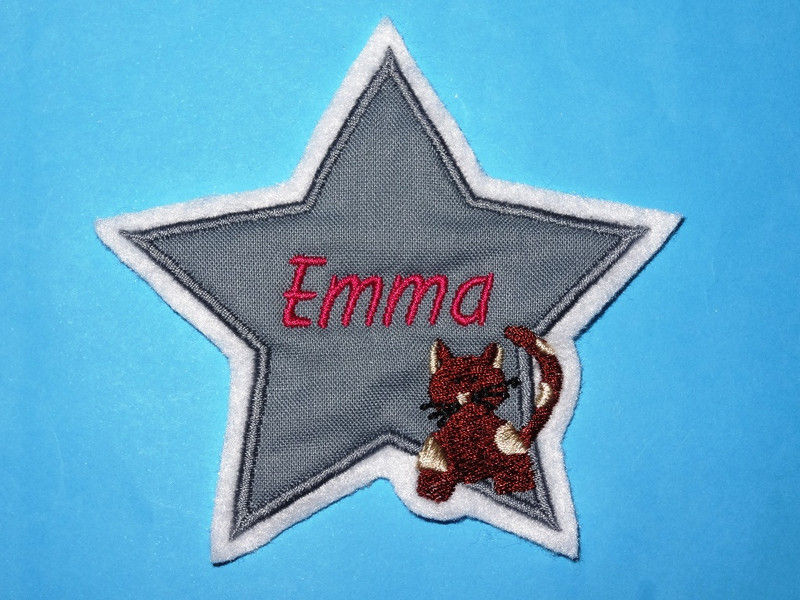 Stern mit Name und Katze