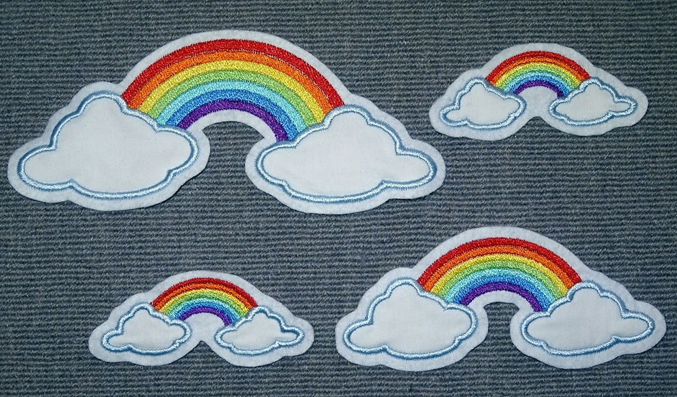 Regenbogen Wolke Aufnäher Applikation