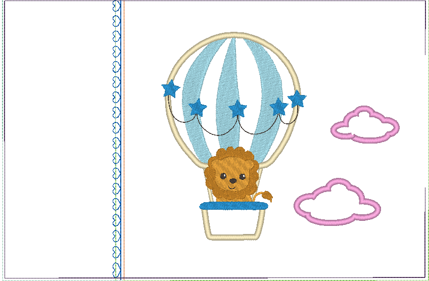 Miniaturbild: Ballon Tiere Stickdatei Kissen ITH