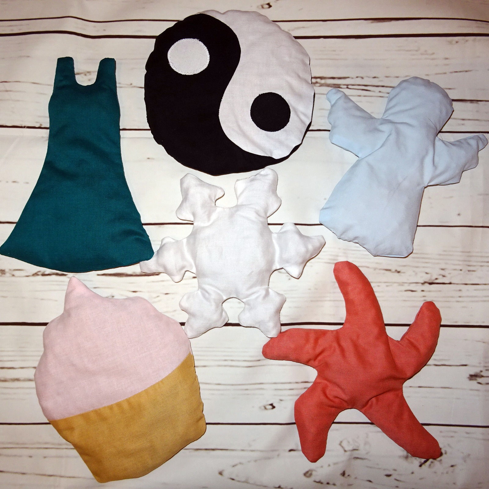 Kissen SET nähen 2 Gr. Kleid Yin Yang Muffin Schnee Engel Seestern