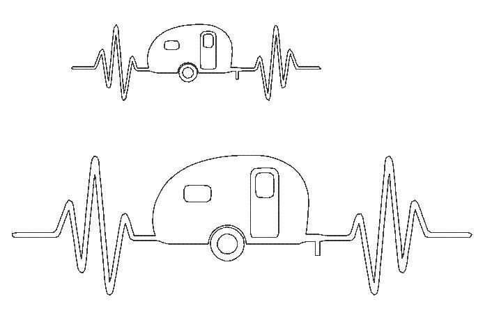 Miniaturbild: Stickdatei - Camping Liebe 8 Motive Linie Redwork