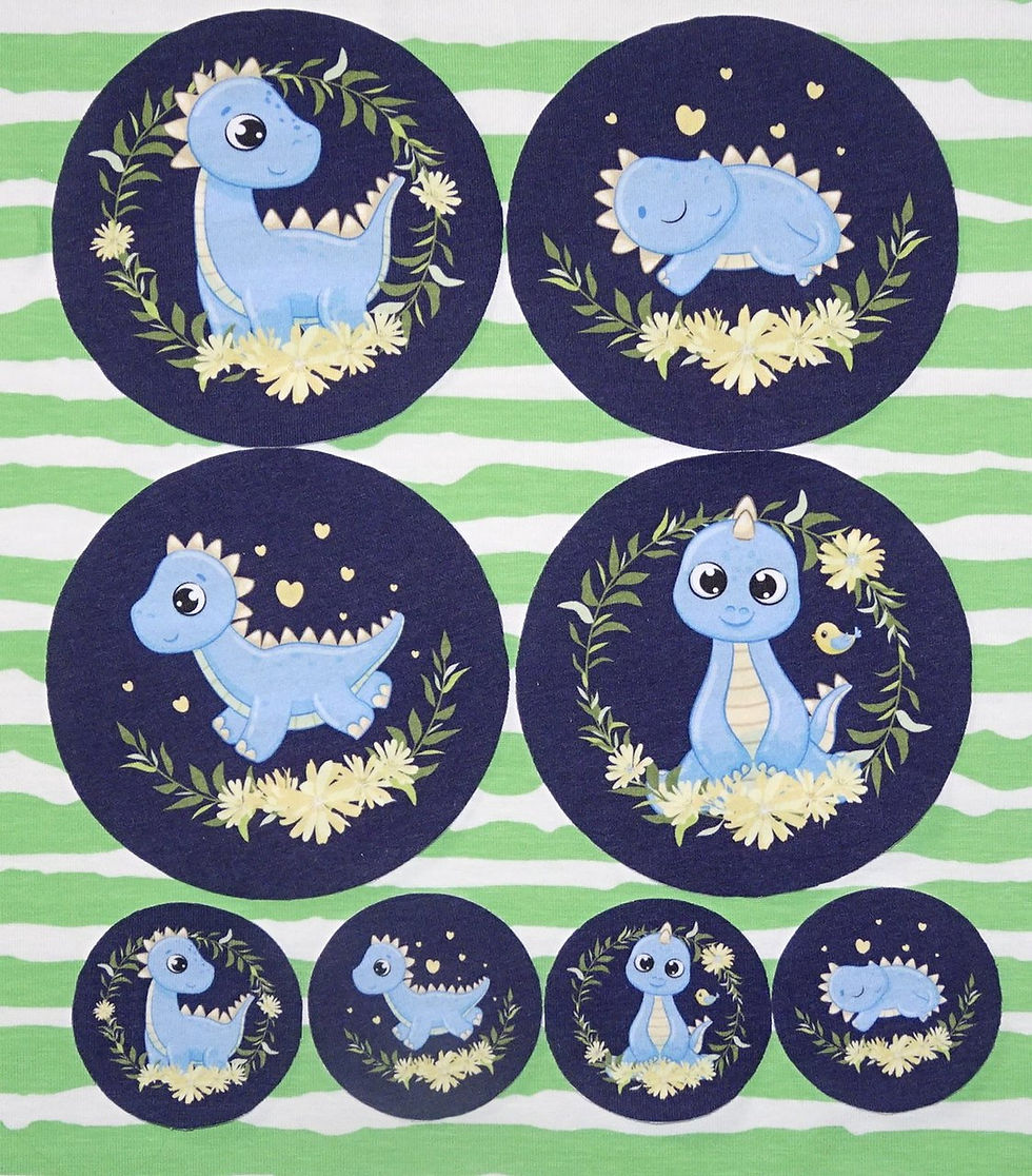 Aufbügler - Dino auf dunkelblau aus Jersey EP Applikation